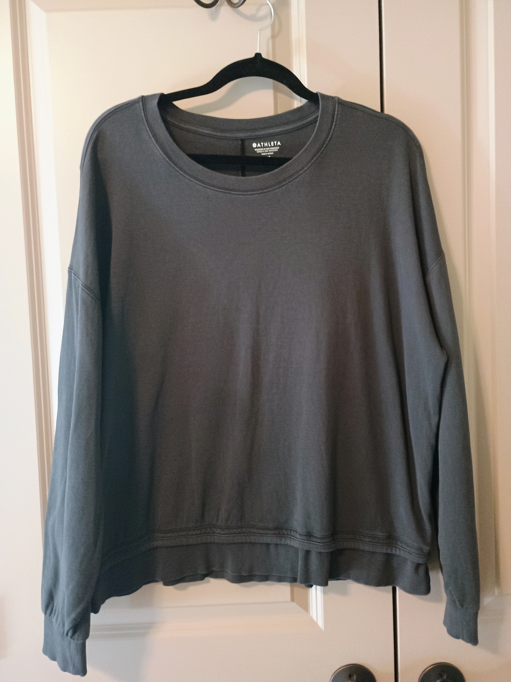 Athleta Dark Charcoal Gray Relaxed Crewneck Sweatshirt